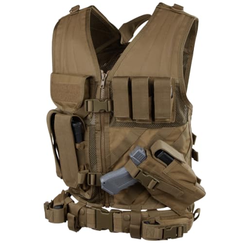 Condor CV-498 Cross Draw Vest, Coyote Brown