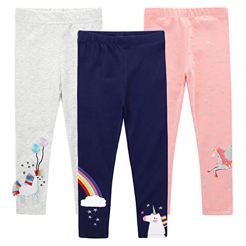 EmaoFun Leggins Bambina,Leggings Bambina 2-7 Anni Cotone Pantaloni