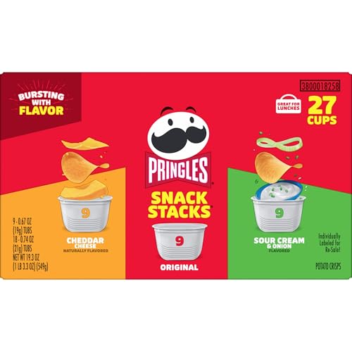 Pringles Potato Crisps Chips, Lunch Snacks, Snack Cups, Variety Pack, 19.3oz Box (27 Cups) - Thumbnail 6