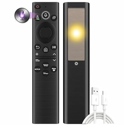 Replacement Solar TV Remote Control for Samsung Smart TV (2018-2025): Rechargeable solarcell, USB-C Charging, Voice & Bluetooth, Neo, QLED, Crystal UHD, Frame, Terrace, Sero, Serif and Monitor
