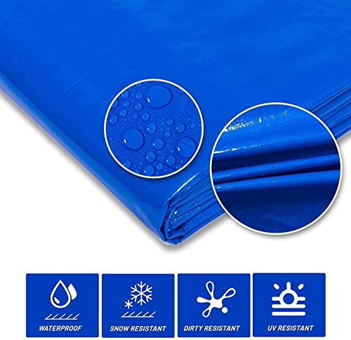 Image of CosaCentrum100% Waterproof UV Resistant Multi Layer Durable Virgin HDPE Tarpaulin 120 GSM Blue Size (9 * 12) Approx.Tirpal Heavy Duty Plastic Cover Tharpai, Thadika, Tarp - Blue