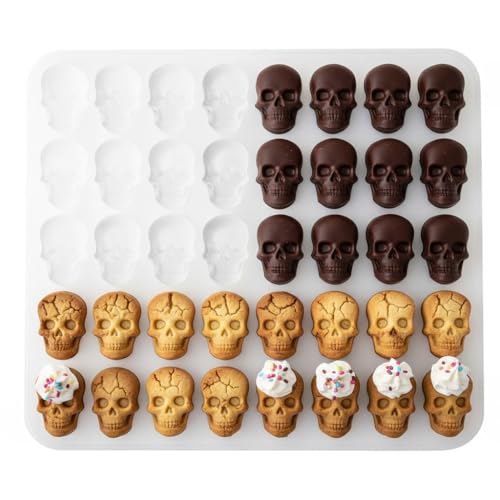 Molde silicona mini calaveras para chocolate Halloween miniatura 1