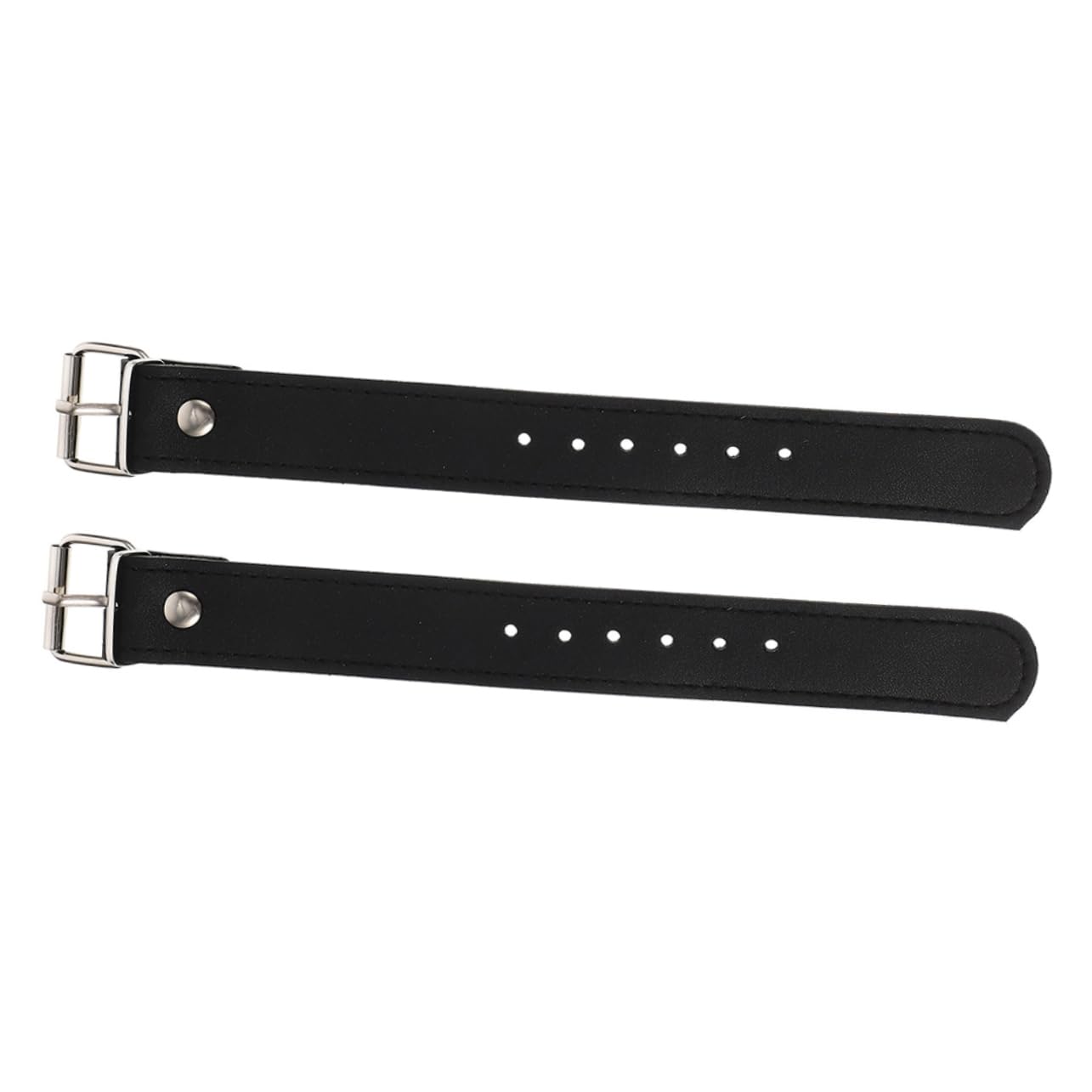 Mikikit 1Pair Adjustable Bike Basket Straps Detachable Front Cargo Belt for Bicycles Durable Leather Design for Easy Installation Bike Accessory for Fun Riding Experience