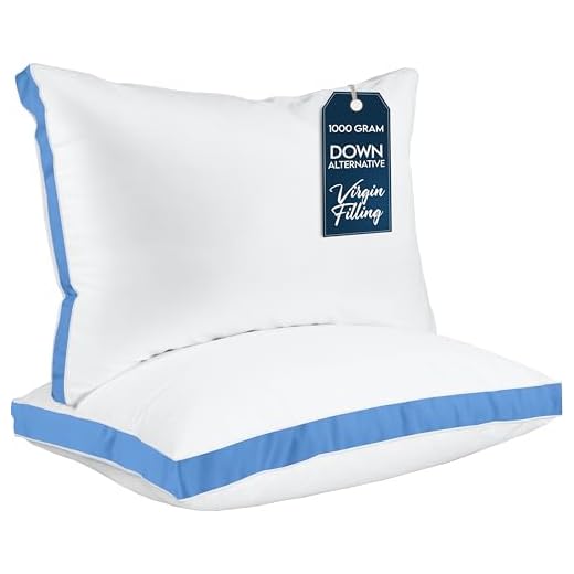 Utopia Bedding Bed Pillows for Sleeping, Queen Size, Set of 2, Cooling Hotel Quality, Gusseted Pillow for Back, Stomach or Side Sleepers (Blue)