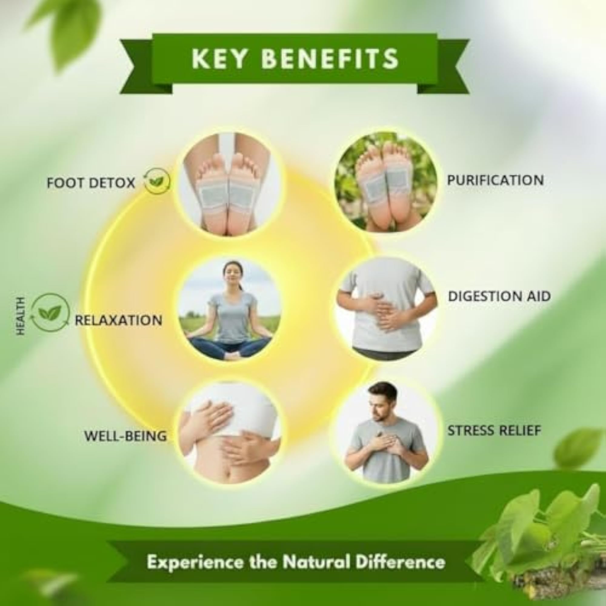 Herbal Giloy Detox Foot Patches for Stress Relief