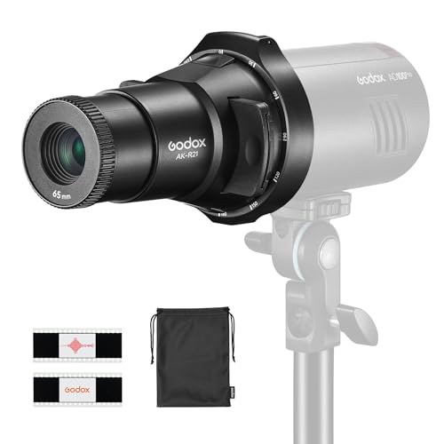 Godox AK-R21 カメラ フラッシュ プロジェクター セット 65mm プロジェクション レンズ + ラウンド ヘッド フラッシュ用マウント アダプター + スライド ボックス + デモスライド 2 個 + 収納ケース カメラフラッシュ 投影アクセサリー プロジェクションアタッチメントGodoxAD100Pro/AD200/AD200Pro/V1シリーズ フラッシュ用 適格請求書発行可