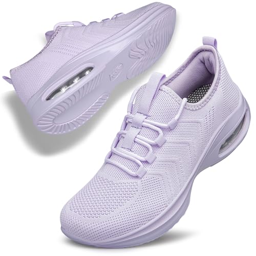 Shoes for Women Extra Wide Width Non Slip Tennis Shoes Running Nurse Breathable Lightweight Cushion Sock Workout Travel Gym Wide Toe Box Sneakers Zapatos para Mujer Purple by ZCQGQD
