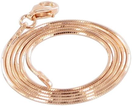 Miniatura 2 de Tobillera de cadena de pie de serpiente de oro rosa de 14 quilates sobre plata de talla diamante de 0039in