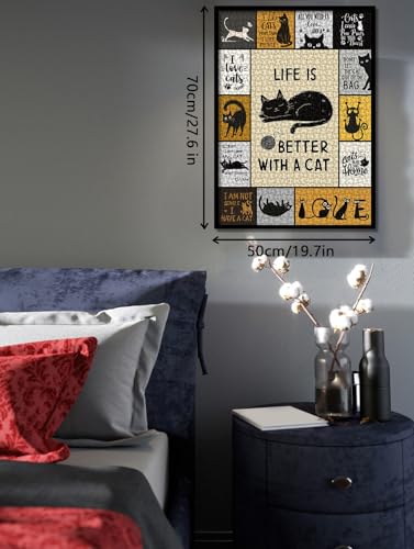 Rompecabezas de gatos divertidos para adultos, 1000 piezas, rompecabezas de collage artístico imposible y desafiante con gatitos adorables y estética acogedora miniatura 6