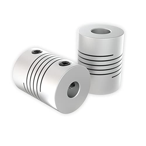 Lufix Wellenkupplung 2 Stück flexible Kupplungen aus Aluminium 3mm bis 10mmØ ideal für 3D Drucker und CNC Maschinen (5 * 8mm)