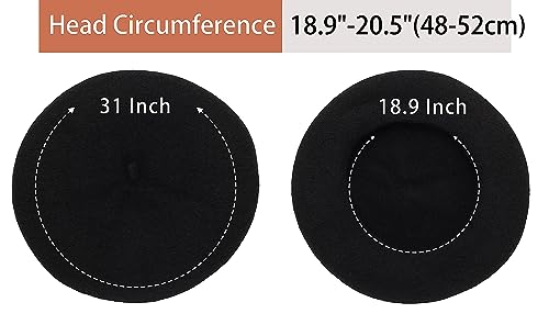 Wool French Beret Hat for Kids - Girls Classic Stretchable Solid Artist Beret Hats4