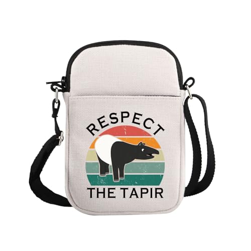 G2TUP Tapir Lover Gift Respect The Tapir Crossbody Bag Wildlife Lovers Travel Bag Animal lovers Gift Outdoor Lovers Gift