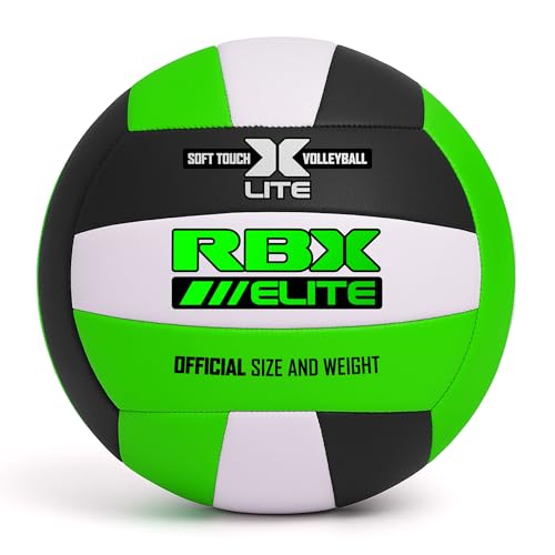 RBX Elite Performance Volleyball, Official Size 5, Soft Touch Cover, All Weather, Indoor/Outdoor (Neon Volt/Black) by RBX - Used condition - US$10.51