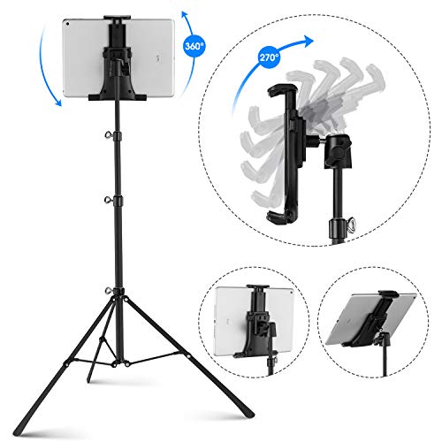 Raking Tablet-Stativ, tragbar, höhenverstellbar, 360 Grad drehbare Stativhalterung für iPhone, iPad, Samsung, Kindle… – Bild 5