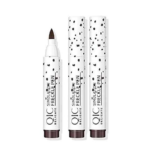 2 Pack Freckle Pen, Waterproof Lasting Natural Like Face Freckle Makeup Pen for Natural Effortless Sunkissed Makeup(Dark brown)
