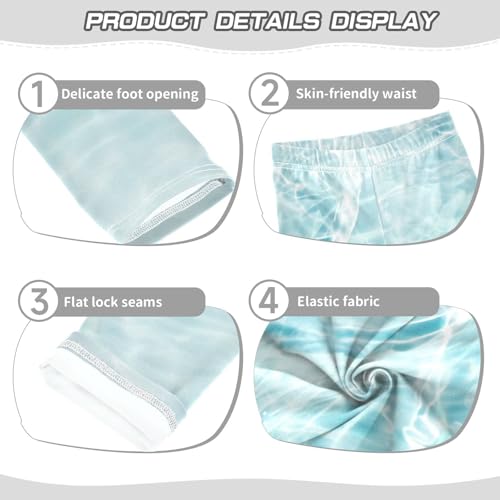 Girls' Leggings Ankle Length Printed Leggings Blue Water Ripple Wave Soft Comfortable Pants for Kids 4-10 Years4