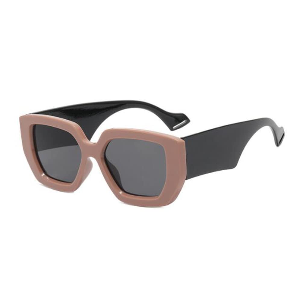 Square Thick Frame Wide Leg Sunglasses Women Retro Beach Sunglasses Men Non-slip Mirror Leg Glasses Rice Noodle Frame