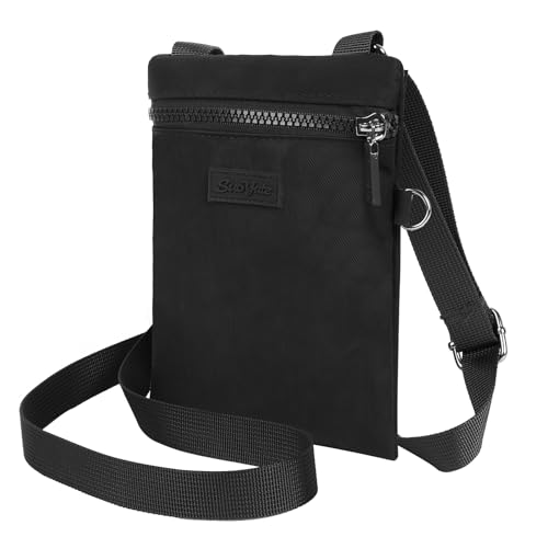 Zercart Borsa a tracolla per telefono in nylon Borsa multifunzione per cellulare con tracolla regolabile Borsa per telefono a tracolla in pelle PU Piccola borsa a tracolla Borsa a tracolla per