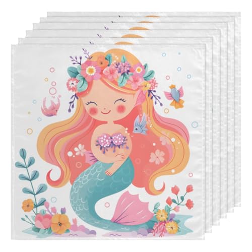 Set de 6 Servilletas de Tela Sirena Multicolor 50.5x50.5 cm miniatura 1