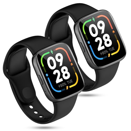 Xisair 2 Correas para Redmi Watch 3 Active Correa de Silicona Pulseras Reloj Compatible con Xiaomi Redmi Watch 3 Active Pulsera de Repuesto Deportiva, Transpirable, Impermeable