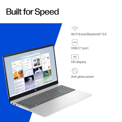Image of HP 15.6 inch Pavilion Laptop Computer PC, Intel N100 (16GB RAM, 256GB SSD) Lifetime Office 365, Portable Design & Long Battery Life, for Home Daily use, Windows 11 Home, Silver