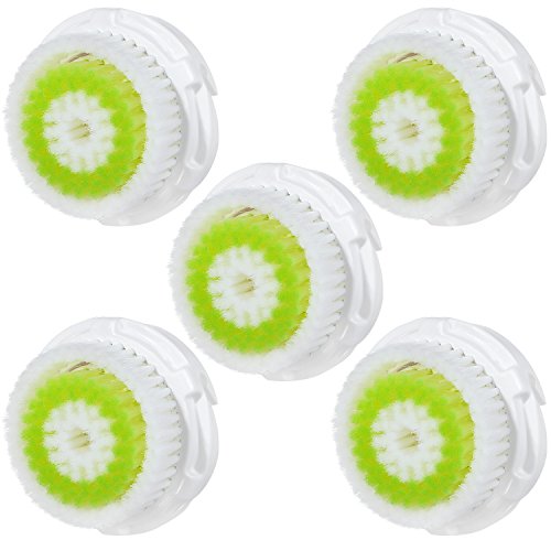 5 x E-Cron Brush Head. Compatible Replacement Brush for Clarisonic Acne Facial Cleansing and Mia 1, 2, 3 (Aria), Smart Profile, Alpha Fit, Plus, Sonic Radiance.
