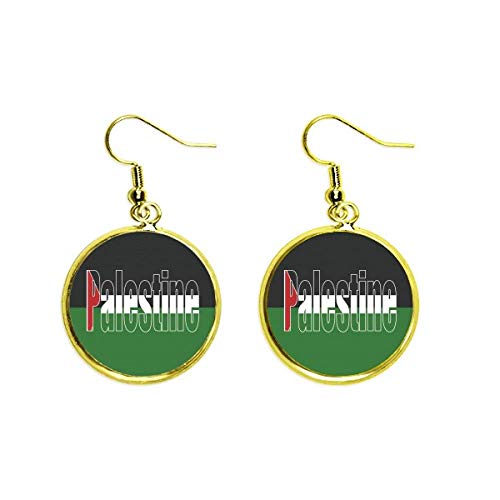 Pendientes de Palestina colgantes largos de moda para mujer con detalles dorados