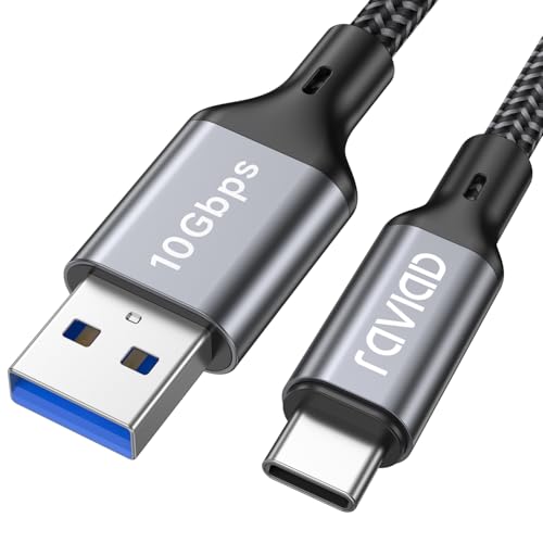 RAVIAD USB C Kabel 1M, Ladekabel USB C auf USB 3.2 Gen 2 Kabel 10Gbps Datenübertragung, Schnellladekabel USB C Kompatibel für iPhone 17 16 15 Air Pro Max, PS5, Galaxy S25 S24