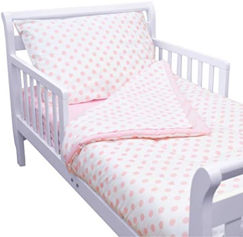 American Baby Company 100% Cotton Percale 4-Piece Toddler Bedding Set, Pink, for Girls