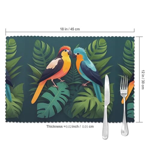 Set de table oiseaux pour repas en terrasse et dîner de famille