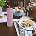 Volhoply 20oz Plastic Skinny Tumblers Bulk 10 Pack,Double Wall Tumbler with Lid and Straw,BPA Free Matte Acrylic Iced Coffee Cups With Straw,Reusable Travel Cute Mug for Party,DIY Gift(Pink, 10 Set)