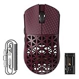 ATTACK SHARK R5Ultra 無影 カーボンファイバー製無線ゲーミングマウス 超軽量39g±3 PAW3950MAX ワイヤレス 2.4g/bluetooth/USB-C Nordic52840マウス コイルケーブル/グリップテープ付き「技適認証取得済み」 (レッド)