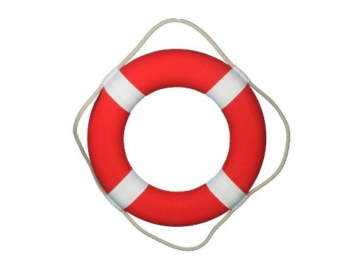 Hampton Nautical Vibrant Red Lifering With White Bands, 20" #TOP18
