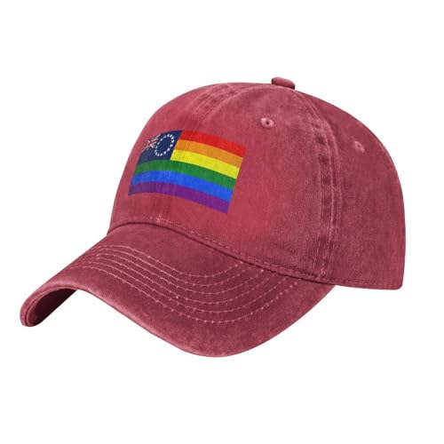 SMAZDFXX Casquette de Baseball Ajustable avec Drapeau Arc-en-Ciel des Îles Cook pour Femme et Homme