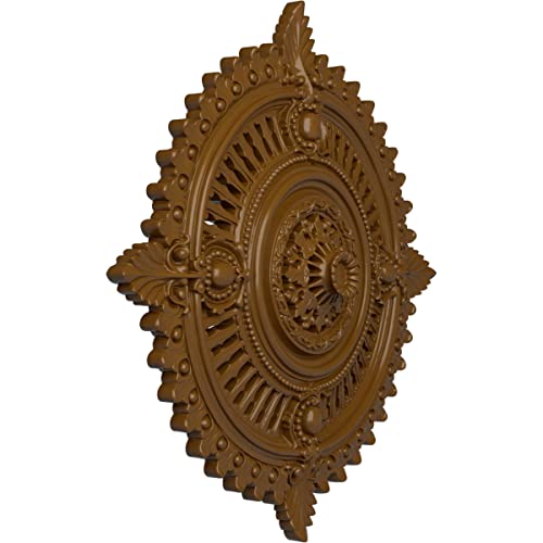 Image of 29 1 /8 inchOD x 1 1 /4 inchID x 4 inchP Haylynn Ceiling Medallion (Fits Canopies up to 1 1 /4 inch), Hand-Painted Smokey Topaz