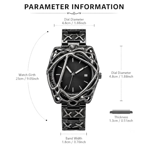 Image of Gothic Watch for Men - Crimson Eclipse, Sunburst Dial Stainless Steel Designer Wrist Watch, Stylish Fashion Watch