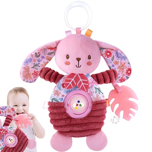 Image of Baby Crib Toys Hanging Stroller Car Seat Toy for Infant 0-2-3-4-5-6-7-8-9 Month Old, Newborn Infant Girl Gifts Carseat Sensory Rattle Crinkle Teething Teether for Babies 6-12 Month Essentials