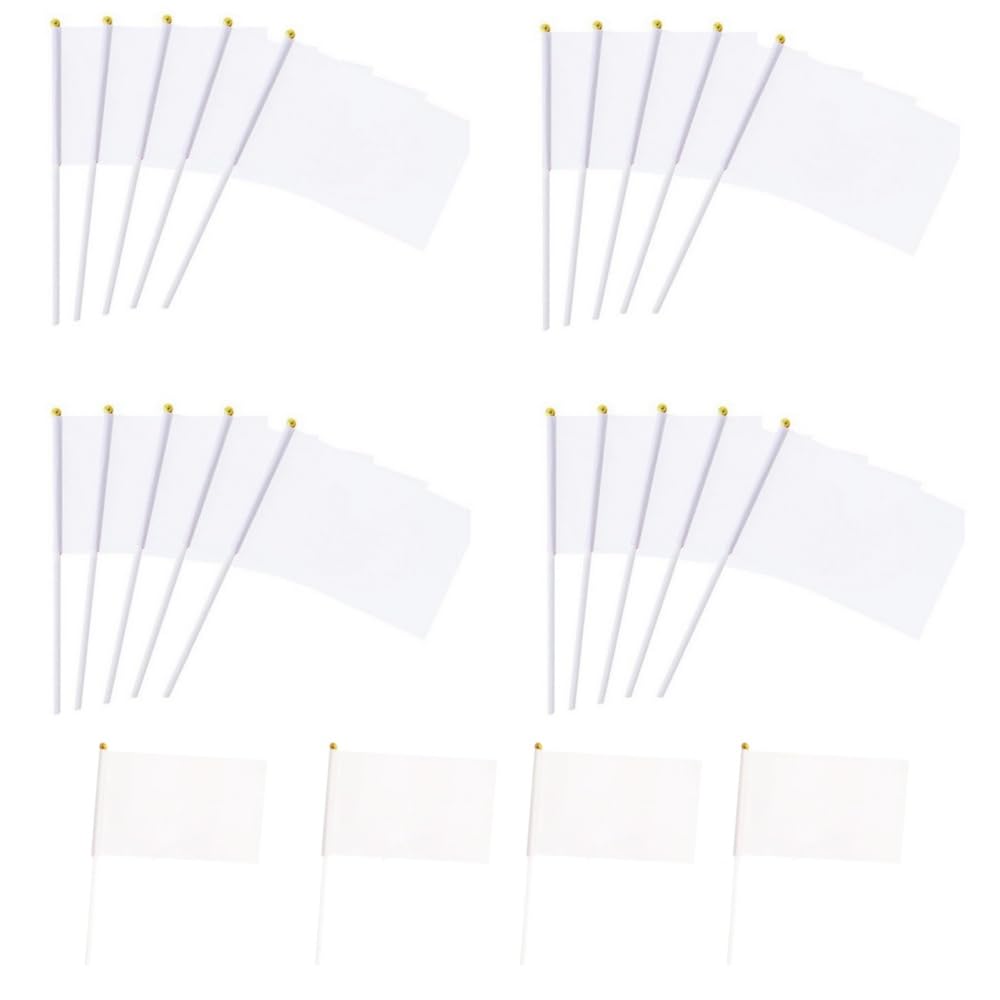 Banderas con diseño propio minibanderas hechas a mano con barra en blanco para pintar fiestas desfiles celebraciones eventos deportivos decoración
