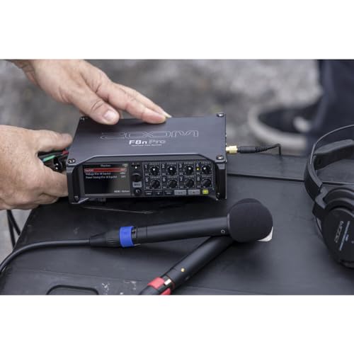 Zoom Pacotes de gravadores de campo multipistas F8n Pro com 4x Zoom ZDM-1 Podcast Mic Pack com 2x 4