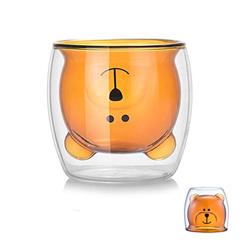 Schattige kopjes koffie theeglazen drinkglazen koffieglas dubbelwandige isolatieglazen espressokopje beer kat beker