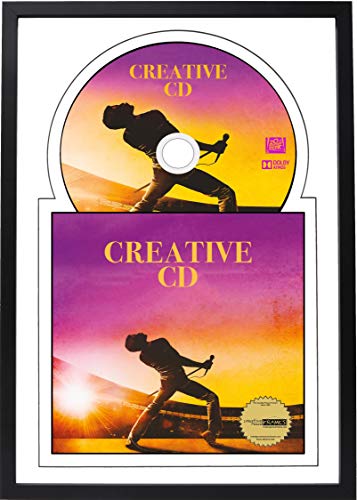 Creative Picture Frames 8" x 12" CD Jukebox Music Frame Double White-White Matting Displays Cover Art and 4 7/8-inch Dia. Disc Self Standing with Wall Hanger