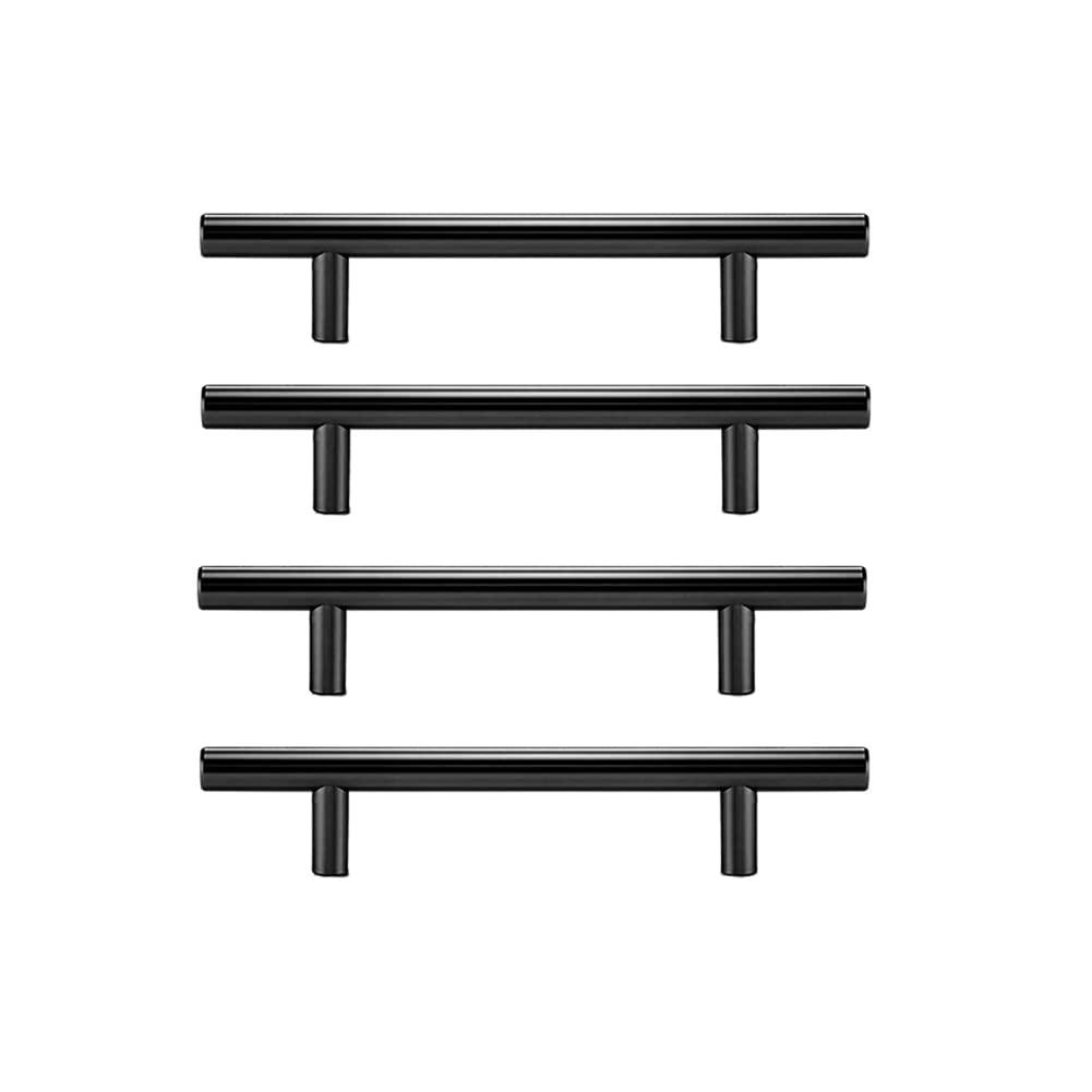 Nórdico Tiradores De Puerta De Armario Cocina Manija del Cajón Manijas De Puertas Moderno Picaportes Manetas (Distancia del Agujero 160mm, Longitud 250mm) por Muebles Negro Mate 4 Piezas