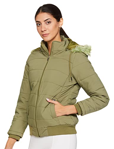 Image of Qube By Fort Collins Women's Puffer Jacket with Ribbed Hem - Trendy Lightweight Winter Wear for Casual & Street Style