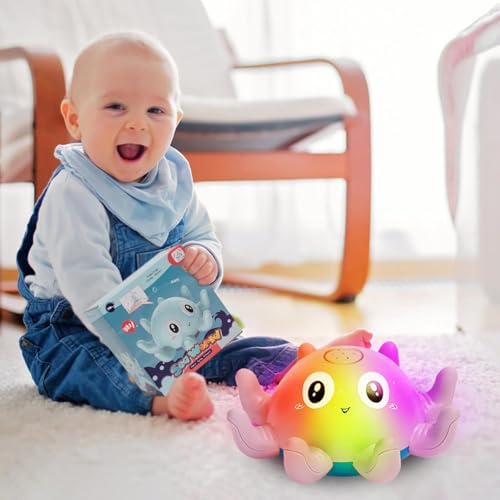 Jovicos Badewannenspielzeug, Oktopus Spray Wasserspielzeug mit Licht, Badespielzeug Baby Badewann Spielzeug Kinder Geschenk (Rosa)