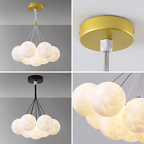 Suspension chambre princesse moderne luminaire lune bl - 6