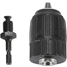 Keyless 1/2 "Drill Chuck Coversion with 1 / 2-20 UNF Mount 1/4" Hex Shank Lock Key for action Driver or Power Drill