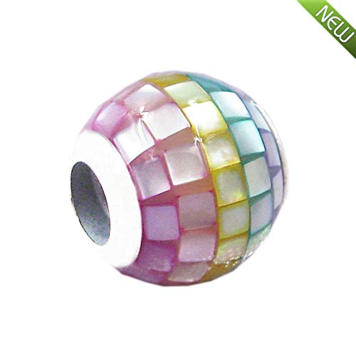 Bracelets Pandora originaux : charm perle mosaïque multicolore - 4