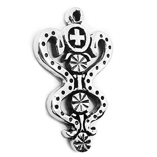 DAMBALLAH VEVE Solid Cast Voodoo Lwa Vodou Charm Pendant in Sterling Silver
