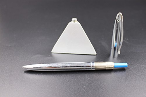Jason Yuen Magnetic Floating Pen - Bright Chrome Ballpoint Pen With Magnetic Base - Writing Pen With Magnet Holder Fit For Office Gift Items (Triangle Base) #TOP3
