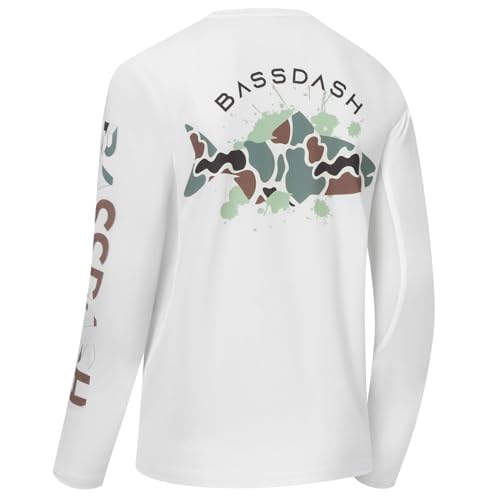 BASSDASH Men’s Graphic Shirts Long Sleeve Fishing Shirt UPF 50+ Moisture Wicking UV Sun Protection FS35M
